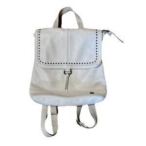 The SAK Ivory Cream Backpack Bag Fabric Lining Pockets Adjustable Straps Zipper